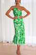 Margovil One Shoulder High Waist Mermaid Floral Cami Dress