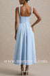 Square Neck Waisted Swing Midi Cami Dress