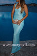 Margovil U Neck Sequin Knit Bodycon Maxi Tank Dress