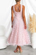 Crewneck Sleeveless Fairy Lace Maxi Swing Dress