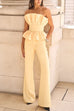 High Waist Pocketed Bell Bottom Pants