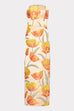 Strapless Back Slit Tulip Print Maxi Dress