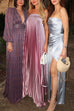 Margovil Strapless Tube Gradient Ombre Satin Maxi Party Dress