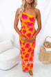 Margovil One Shoulder Side Split Printed Cami Maxi Dress