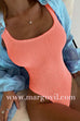 Margovil Low Back High Cut Crinkle One Piece Swimsuit