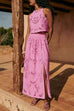 Margovil Lace Hollow Out Slit A-line Maxi Skirt