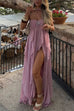 Margovil Sleeveless Open Back High Slit Ruffle Maxi Dress