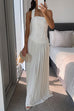 Halter Sleeveless Pleated Splice Maxi Dress