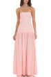 Strapless Drop Waist Gingham Maxi Dress