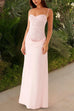 Margovil Spaghetti Strap Lace Patchwork Maxi Dress