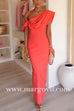 Draped One Shoulder Bodycon Maxi Party Dress