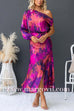One Shoulder Slit Tie Dye Maxi Dress