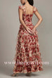 V Neck Sleeveless Floral Print Ruffles Maxi Dress