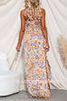 One Shoulder Sleeveless High Slit Floral Maxi Party Dress