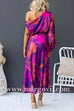 One Shoulder Slit Tie Dye Maxi Dress