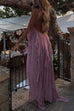Margovil Sleeveless Open Back High Slit Ruffle Maxi Dress