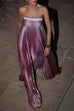 Margovil Strapless Tube Gradient Ombre Satin Maxi Party Dress