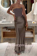 Margovil Strapless Patchwork Satin Bodycon Maxi Party Dress