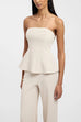 Strapless Tube Seam Peplum Top