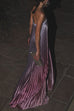 Margovil Strapless Tube Gradient Ombre Satin Maxi Party Dress