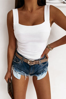 Margovil Square Neck Ribbed Knit Tank Top