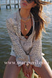 Margovil Collared V Neck Shirt and Side Slit Shorts Vitamin Sea Print Set