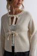 Margovil Crewneck Bow Knot Ribbed Knit Sweater