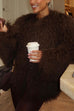 Margovil Open Front Winter Faux Fur Teddy Coat