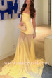Margovil Strapless Tube Flare Mesh Maxi Party Dress