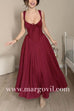Drawstring V Neck Lace-up Back Pleated Midi Cami Dress