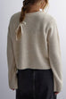 Margovil Crewneck Bow Knot Ribbed Knit Sweater