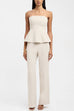 Strapless Tube Seam Peplum Top