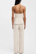 Strapless Tube Seam Peplum Top