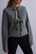 Margovil Crewneck Bow Knot Ribbed Knit Sweater