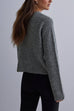 Margovil Crewneck Bow Knot Ribbed Knit Sweater