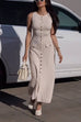 Margovil Sleeveless Button Down Slit Ribbed Knit Maxi Dress