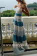 Strapless Color Block A-line Swing Maxi Dress