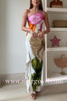 One Shoulder Side Draped Ruffle Slit Floral Print Maxi Dress