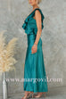 Ruffle One Shoulder Sleeveless Maxi Satin Dress