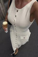 Margovil Sleeveless Button Down Slit Ribbed Knit Maxi Dress