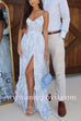 Margovil Back Lace-up Ruffle Hem Slit Floral Print Maxi Cami Dress