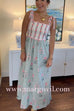 Margovil Tie Shoulder Back Lace-up Striped Floral Maxi Cami Dress