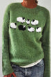 Margovil Round Neck Animal Pattern Pullover Sweater(in 2 Colors)