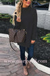 Mockneck Drop Shoulder Oversized Ribbed Knit Sweater