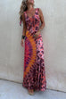 Scoop Neck Sleeveless Tie Dye Maxi Dress