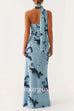 Margovil Strapless Tube Floral Print Bodycon Maxi Dress