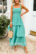 Sleeveless Ruched Tiered Maxi Dress