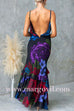 Open Back Ruffle Trim Slit Floral Print Maxi Cami Dress