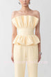 Chicest Strapless Waisted Ruffle Top
