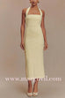 Halter Low Cut Back Slit Bodycon Midi Dress